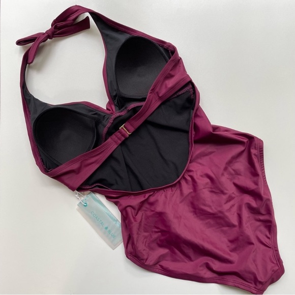 Coastal Blue One-Piece Halter Swimsuit  Size Small NWT - Picture 3 of 10